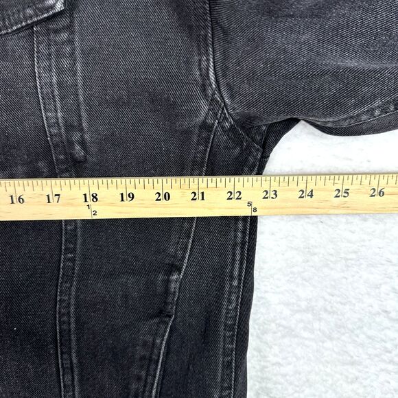 Bumble Denim Jacket Black‎ XL Unisex Oversized Logo Trucker Streetwear - Picture 11 of 13